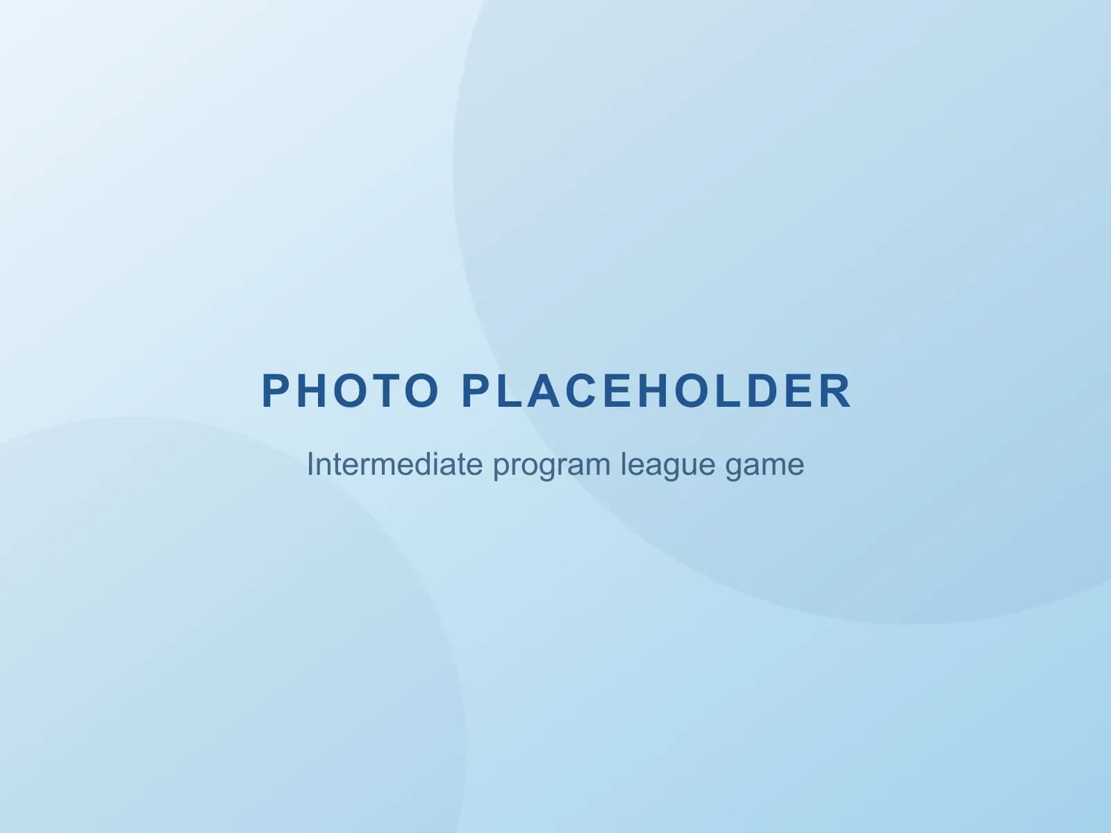 Placeholder — Intermediate program league game (photo coming soon)